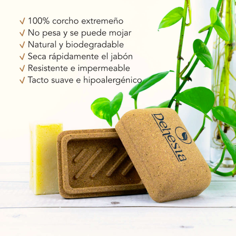 Caja de corcho biodegradable para jabones