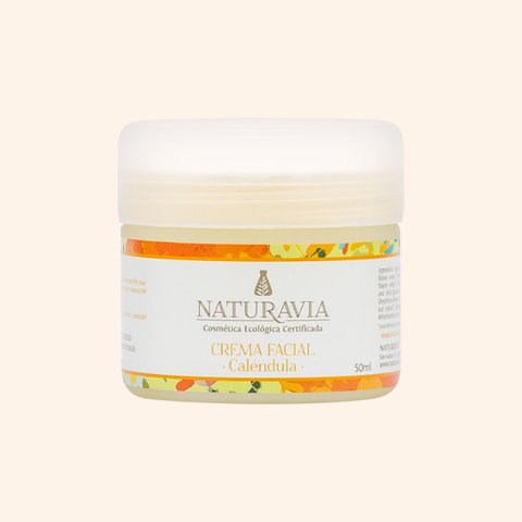 Crema hidratante facial calmante de caléndula