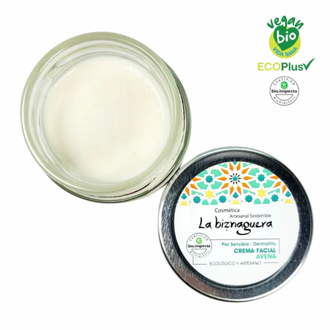 Crema hidratante facial de avena